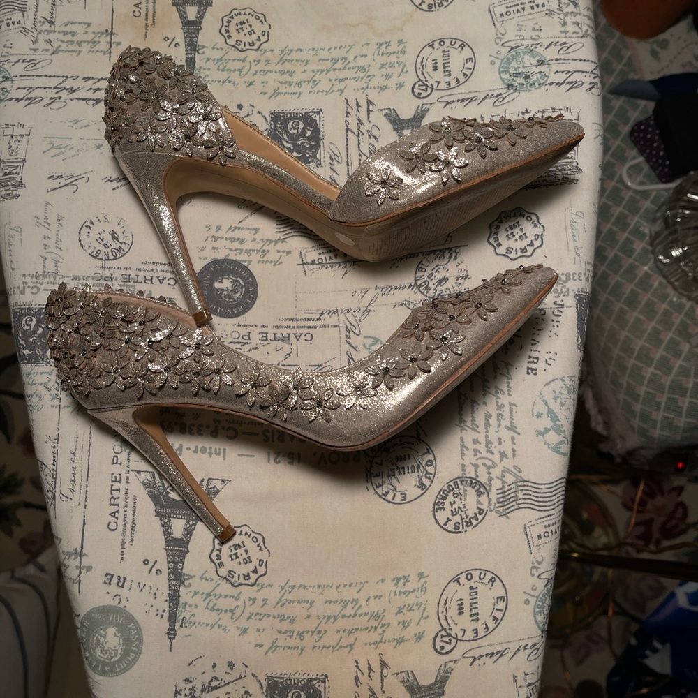 INC International concepts.          Elegant Floral Embellished Heels